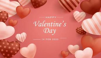 valentine's day background, with textured 3d love elements