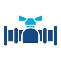 Saddle Valve Glyph Two Color Icon vector