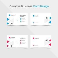 Creative triangle shape business card design template vector