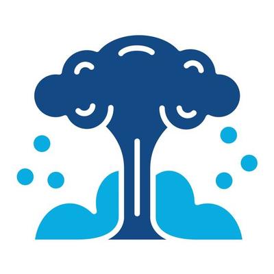 Nuclear Explosion Glyph Two Color Icon