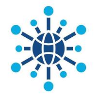 icono de dos colores de glifo de red neuronal vector