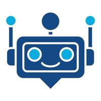 Bot Glyph Two Color Icon vector
