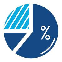 Pie Chart Glyph Two Color Icon vector