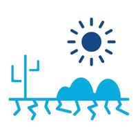 Desert Hot Weather Glyph Two Color Icon vector