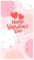 Valentine's day greeting card with hand written greeting lettering. Suitable for social media posts and stories, banners design. Vector illustration.