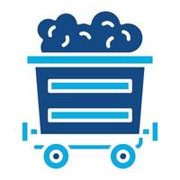 Mining Cart Glyph Two Color Icon vector