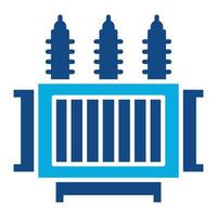 Power Transformer Glyph Two Color Icon vector