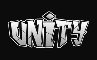 Unity word graffiti style letters.Vector hand drawn doodle cartoon logo illustration.Funny cool Unity letters, fashion, graffiti style print for t-shirt, poster concept vector