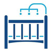 Baby Crib Glyph Two Color Icon vector