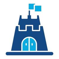 Castle Toy Glyph Two Color Icon vector