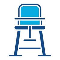 High Chair Glyph Two Color Icon vector