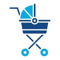 Stroller Glyph Two Color Icon vector