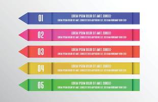 Infographic template of color lower third bar topic, step design elements vector
