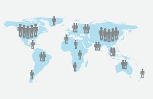 Infographic template of connecting people social, world population vector