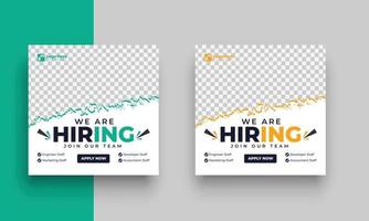 We are hiring job vacancy social media post or square web banner template design vector