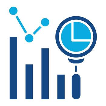 análisis predictivo glifo icono de dos colores vector