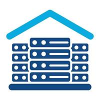 Data Center Glyph Two Color Icon vector