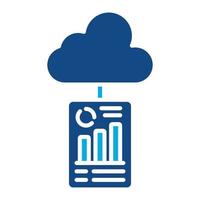 Cloud Reporting Glyph Two Color Icon vector