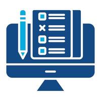 Online Exam Glyph Two Color Icon vector