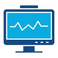 Heart Monitoring Glyph Two Color Icon vector