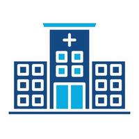 icono de dos colores de glifo de hospital vector