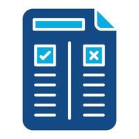 Pros and Cons Glyph Two Color Icon vector