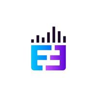 Music modern logo template with futuristic gradient colors and clean vector eps format