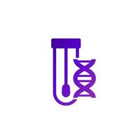 dna swab test icon on white vector