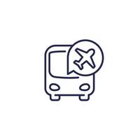 bus transfer to airport line icon vector