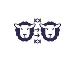 cloning icon with a sheep on white vector