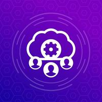 process user data in cloud vector icon