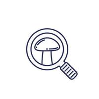 mycology line icon with a mushroom vector