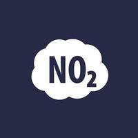 NO2, nitrogen dioxide gas icon vector