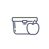 lunch box line icon, vector