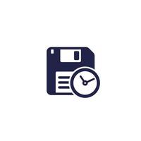 backup time icon with a floppy disk vector