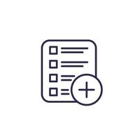 add new task or project line icon vector