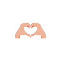 Hands making or formatting a heart love symbol icon vector