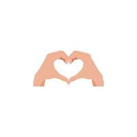 Hands making or formatting a heart love symbol icon vector