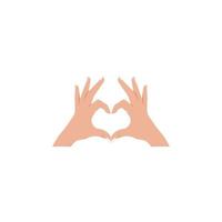 Hands making or formatting a heart love symbol icon vector