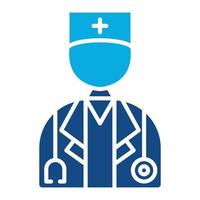 Male Doctor Glyph Two Color Icon vector