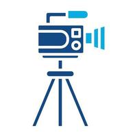 Camera Tripod Glyph Two Color Icon vector