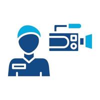 Camera Operator Glyph Two Color Icon vector