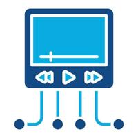 Video Network Glyph Two Color Icon vector