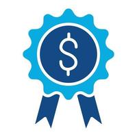 Money Badge Glyph Two Color Icon vector