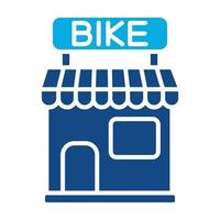 tienda de bicicletas glifo icono de dos colores vector