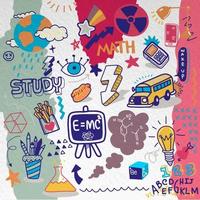 School clipart. Vector doodle school icons and symbols. Hand dra