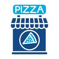 pizzería glifo icono de dos colores vector