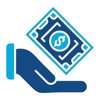 Receive Payment Glyph Two Color Icon vector