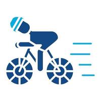 Cycling Person Glyph Two Color Icon vector