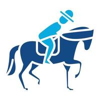 Horse Rider Glyph Two Color Icon vector